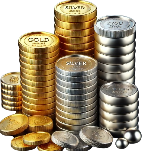 gold and silver coins