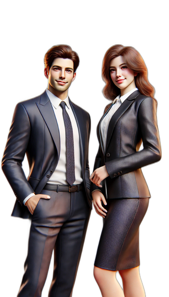 man & woman in suit