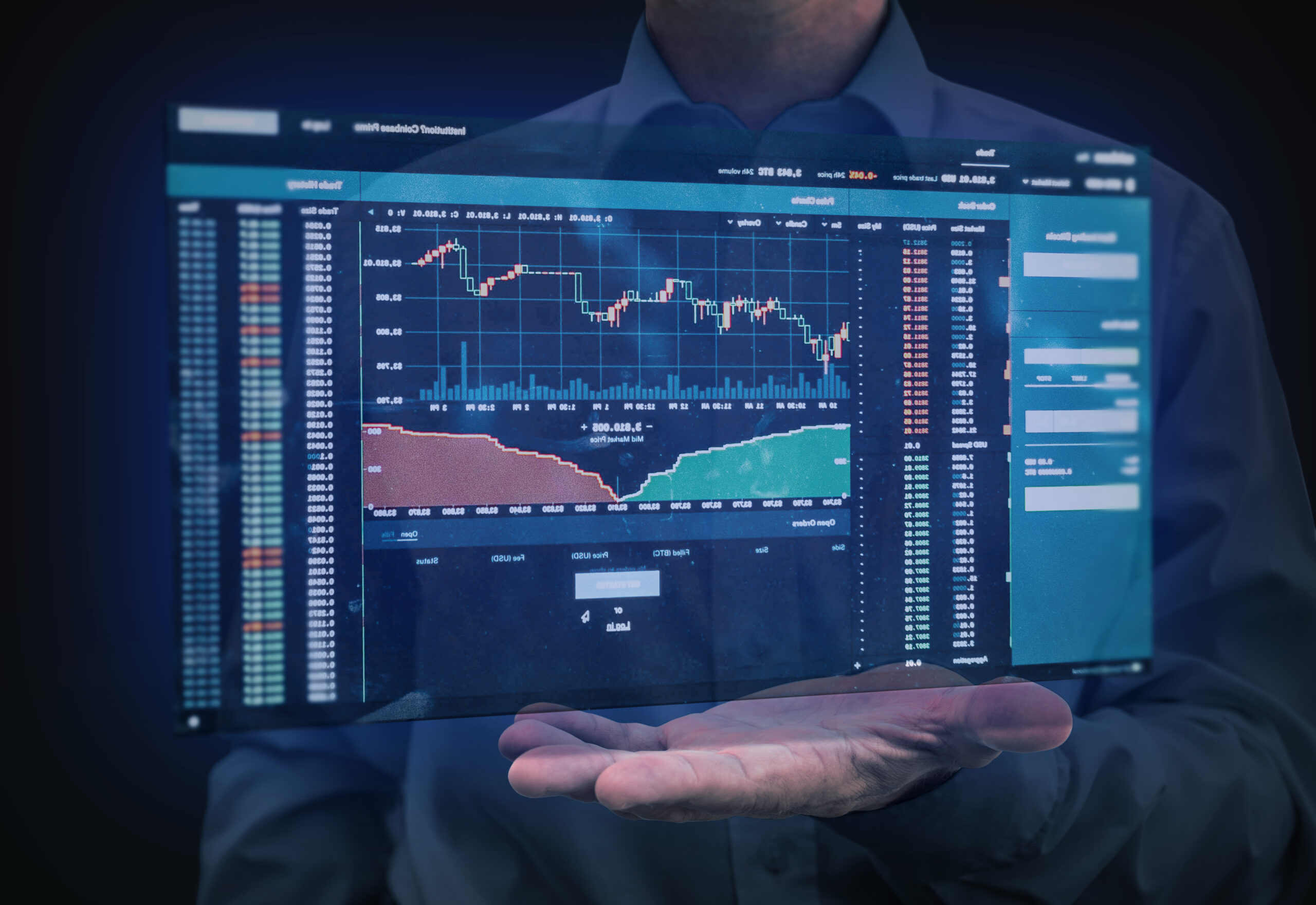 trading charts on a screen